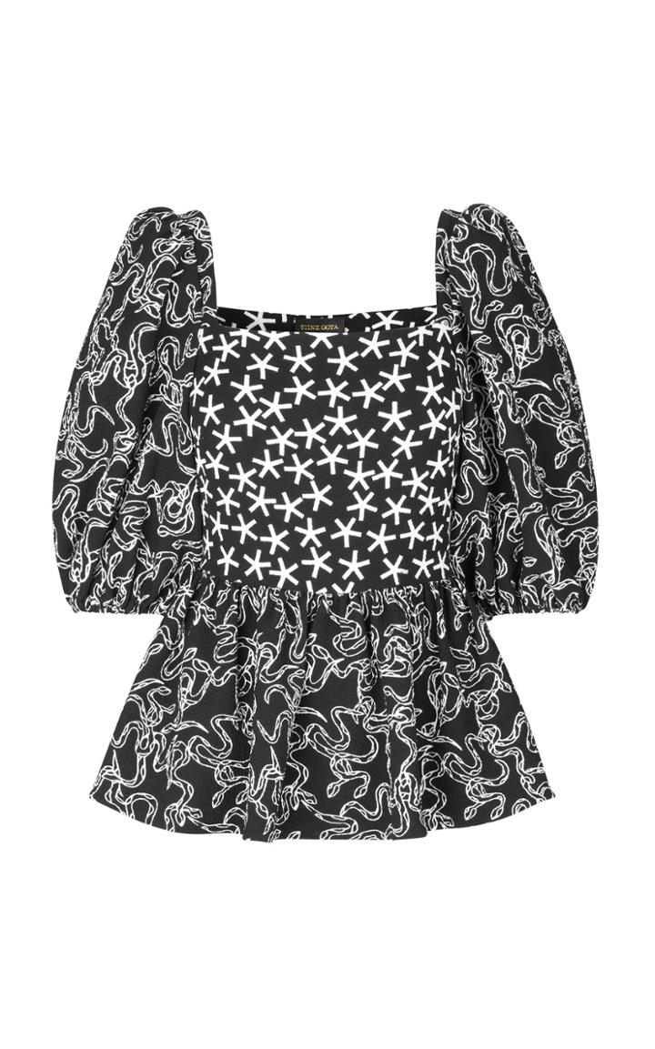 Stine Goya Irene Snake Star Puff Sleeve Blouse