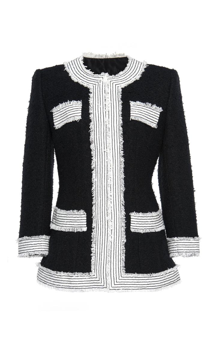 Andrew Gn Fitted Contrast Tweed Jacket
