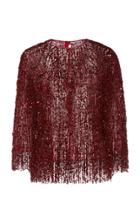 Naeem Khan Fringed Sequined Blouse