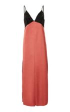 Marina Moscone Two-tone Satin Maxi Dress