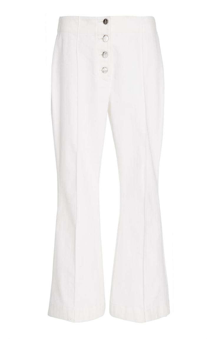Rosetta Getty Cropped Cotton Flare Jeans