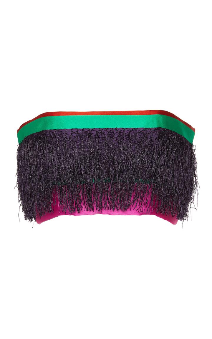 Prabal Gurung Satin Fringe Bandeau