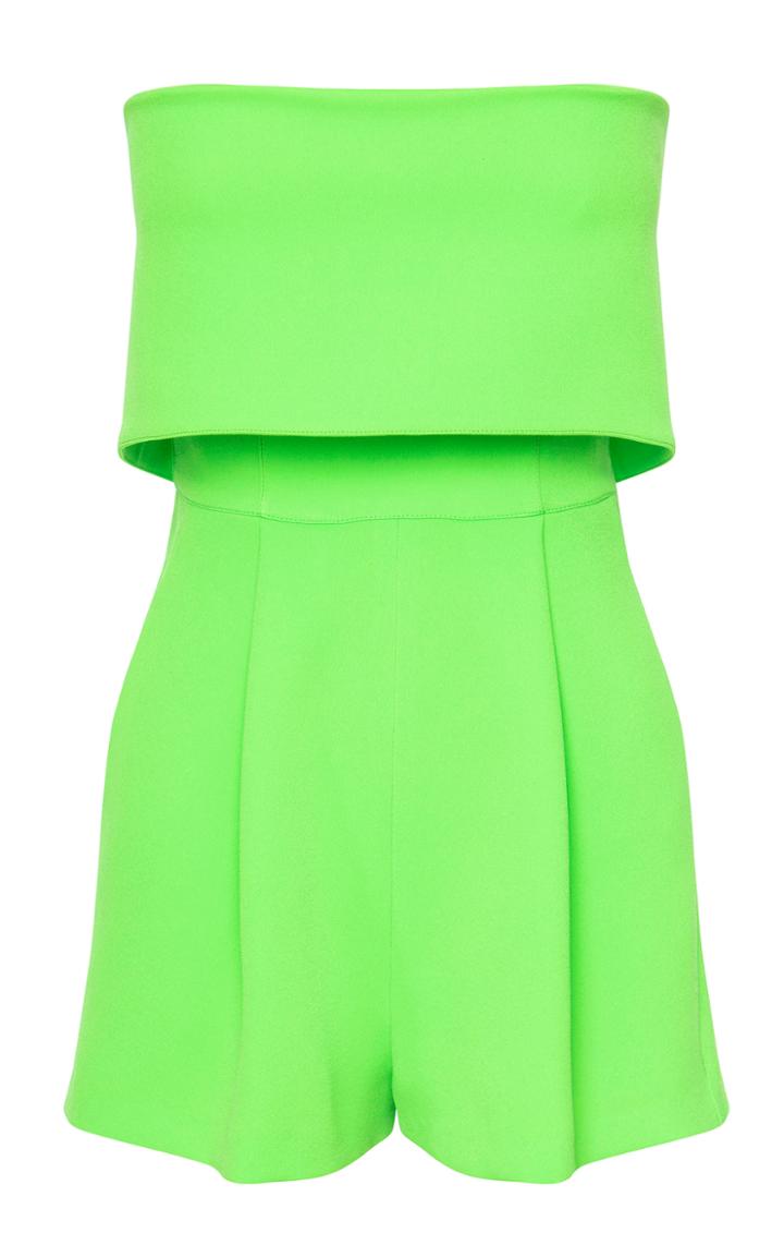 Alex Perry Darby Overlay Crepe Strapless Romper