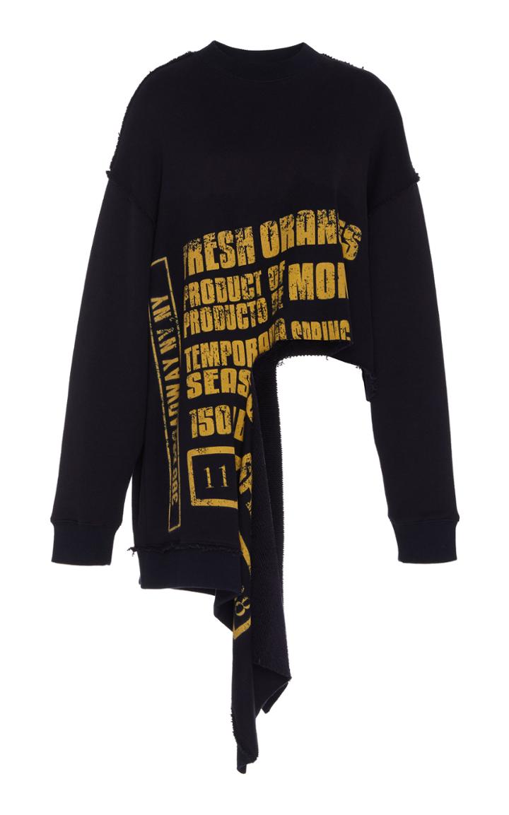 Monse Printed Cotton-blend Distressed Sweatshirt