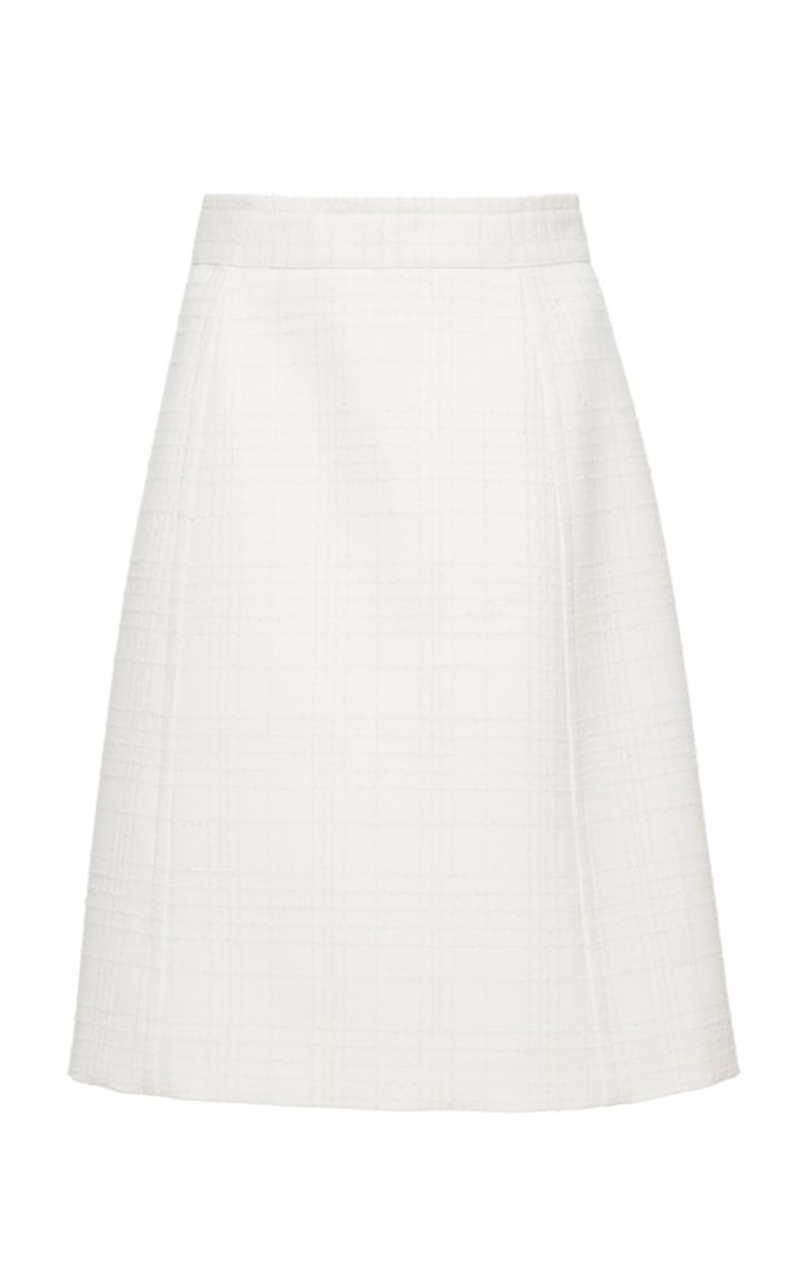 Bottega Veneta Check Boucle Wool Pencil Skirt