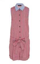 Paule Ka Stripe Belted Romper
