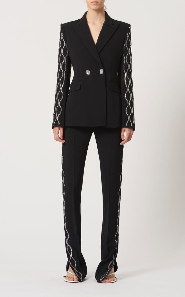 Moda Operandi David Koma Crstal-trimmed Straight-leg Pants