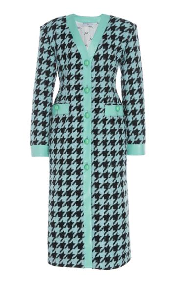 Rowen Rose Pied De Poule Ecopelle-trimmed Houndstooth Coat