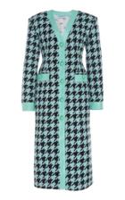 Rowen Rose Pied De Poule Ecopelle-trimmed Houndstooth Coat