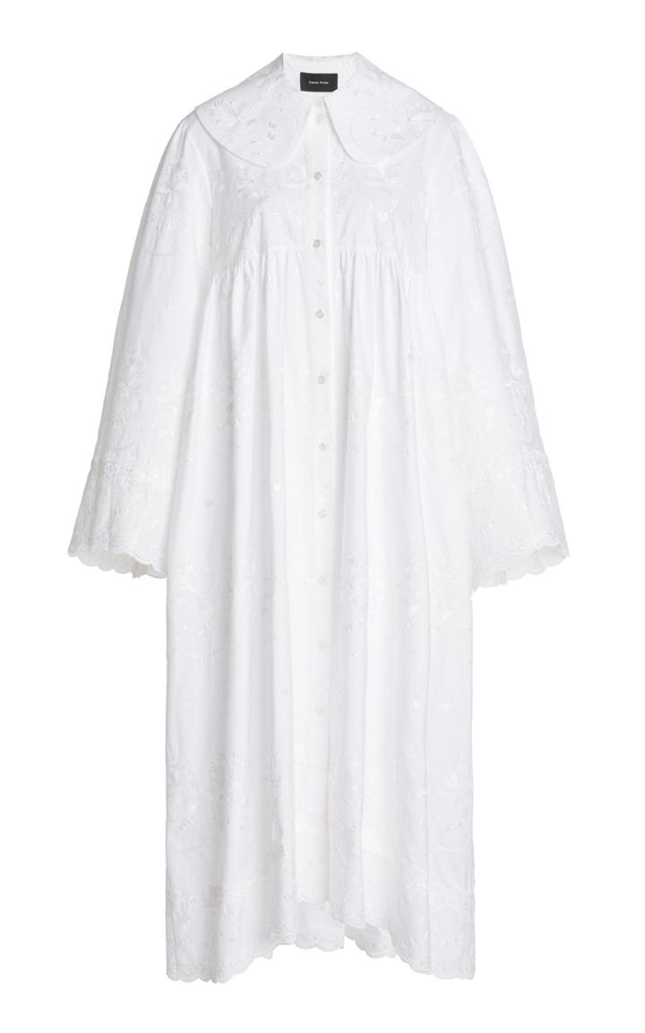Moda Operandi Simone Rocha Smocked Cotton Shirt Dress