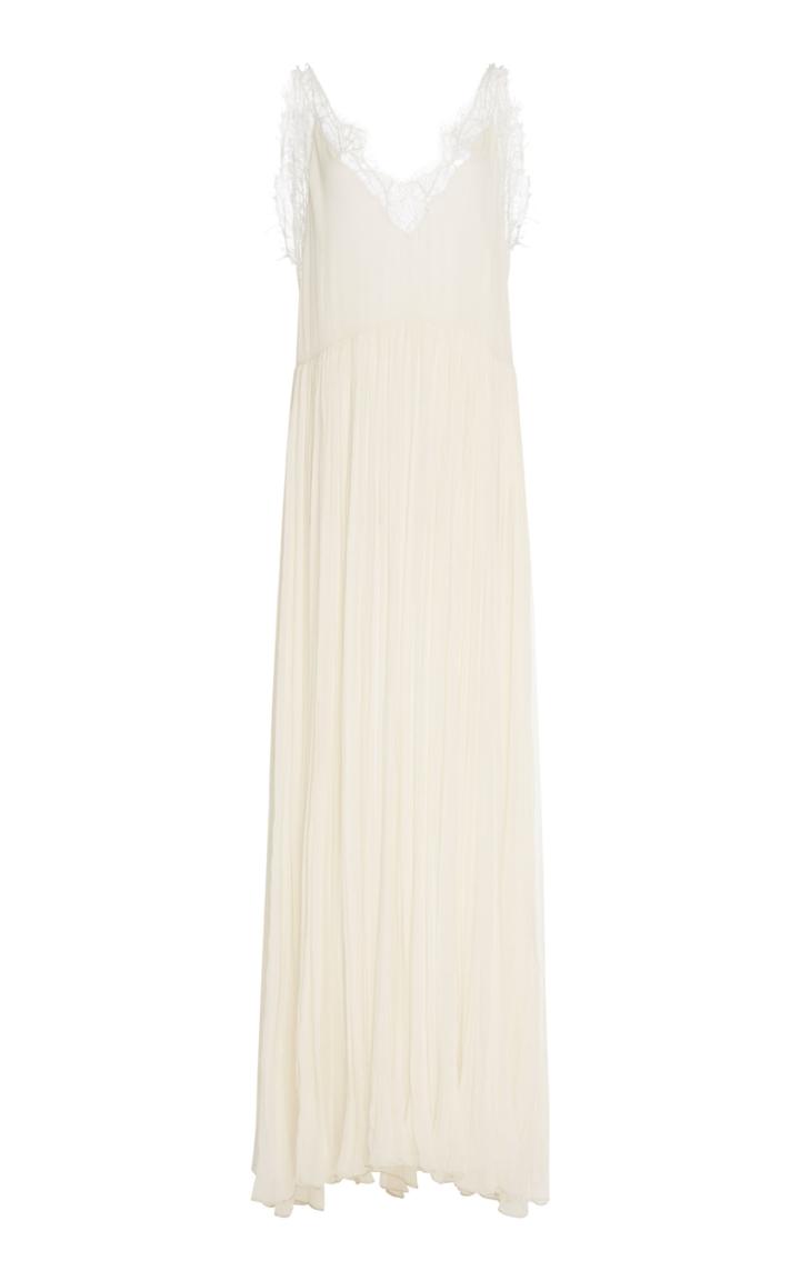Jonathan Simkhai Embroidered Chiffon Lace Layered Gown