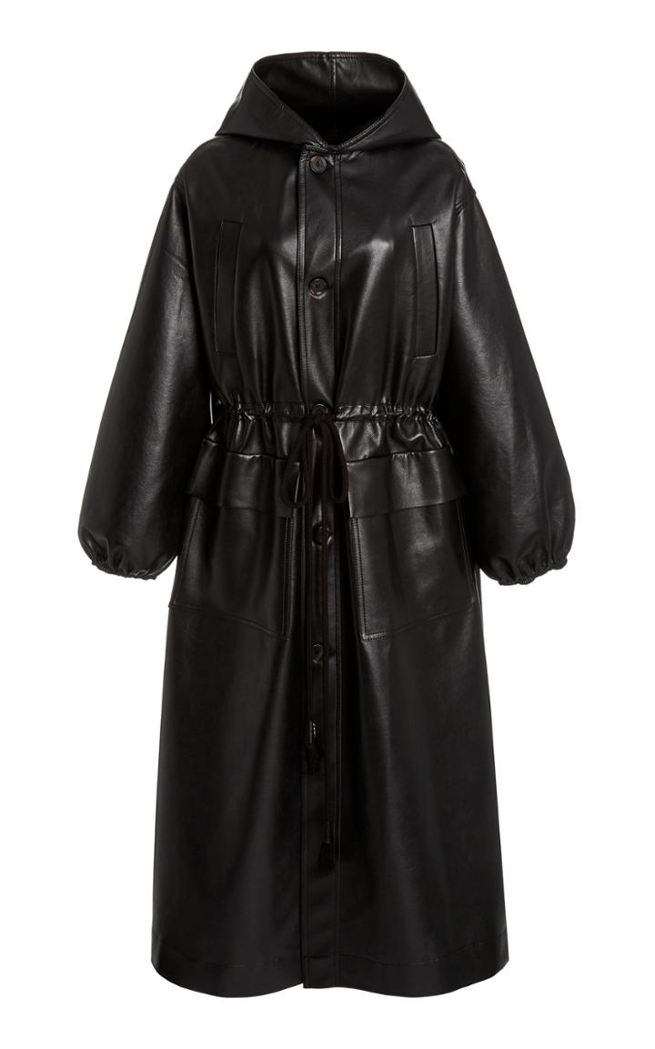 Moda Operandi Nanushka Noki Oversized Leather-blend Coat