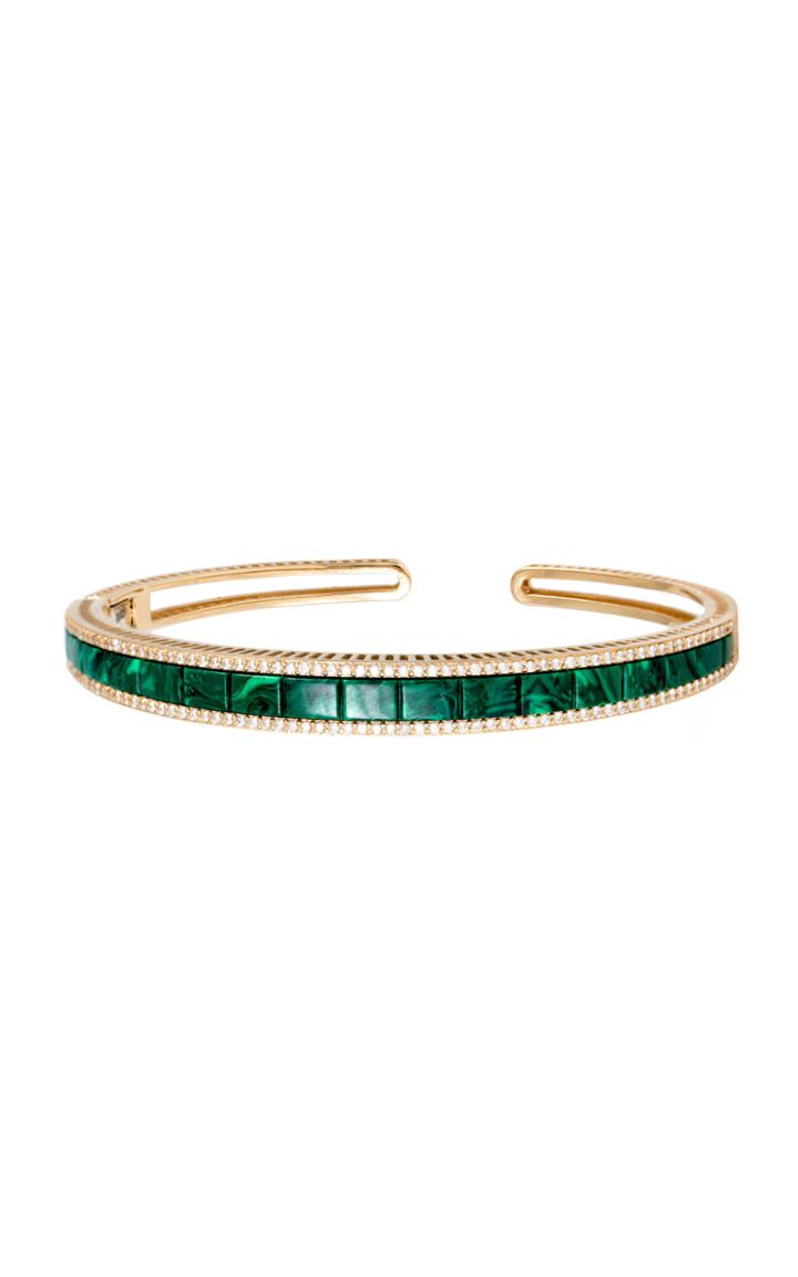 Moda Operandi L'atelier Nawbar 18k Yellow Gold Sandwiched Malachite Baguette Bangle