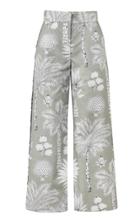 Maison Alma M'o Exclusive Cotton Embroidered Wide Leg Pants
