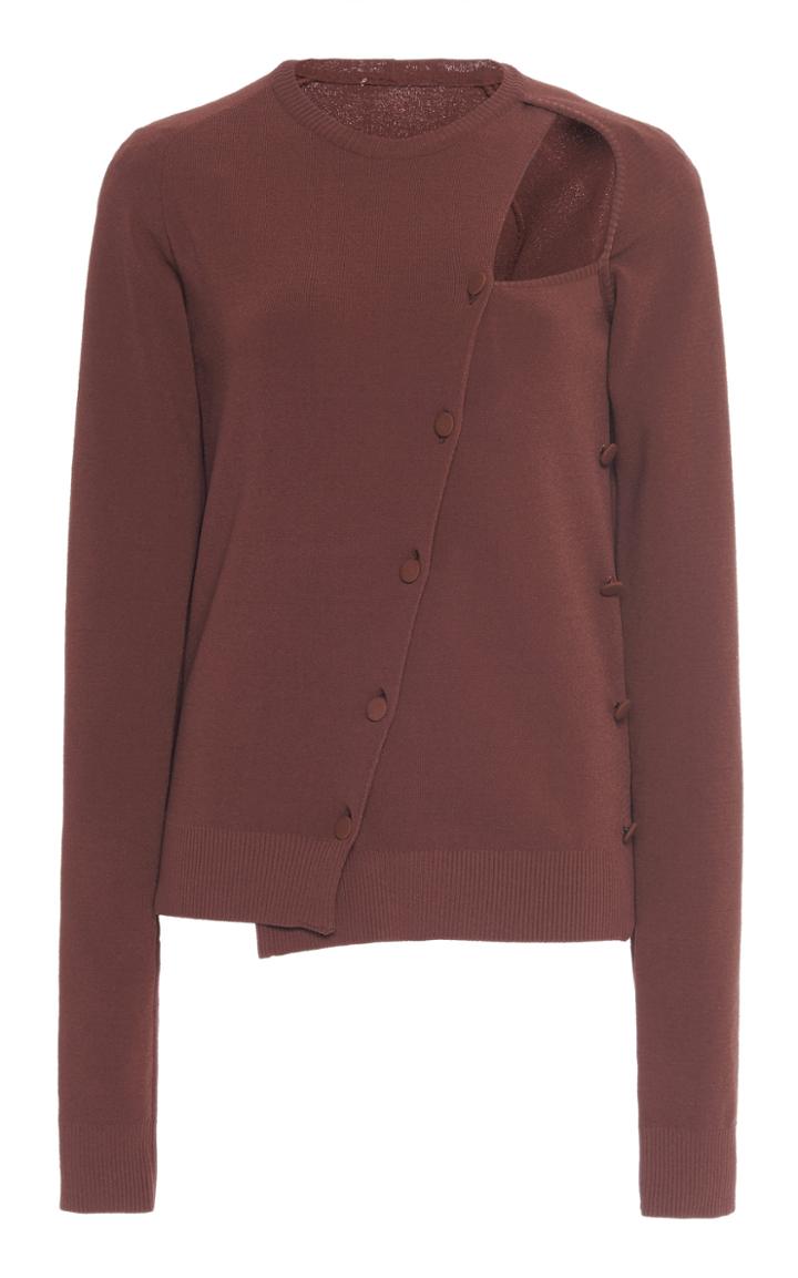 Moda Operandi N21 Asymmetric Cutout Ribbed-knit Sweater Size: 36