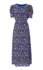 Saloni Bianca Baroque-print Silk Midi Dress