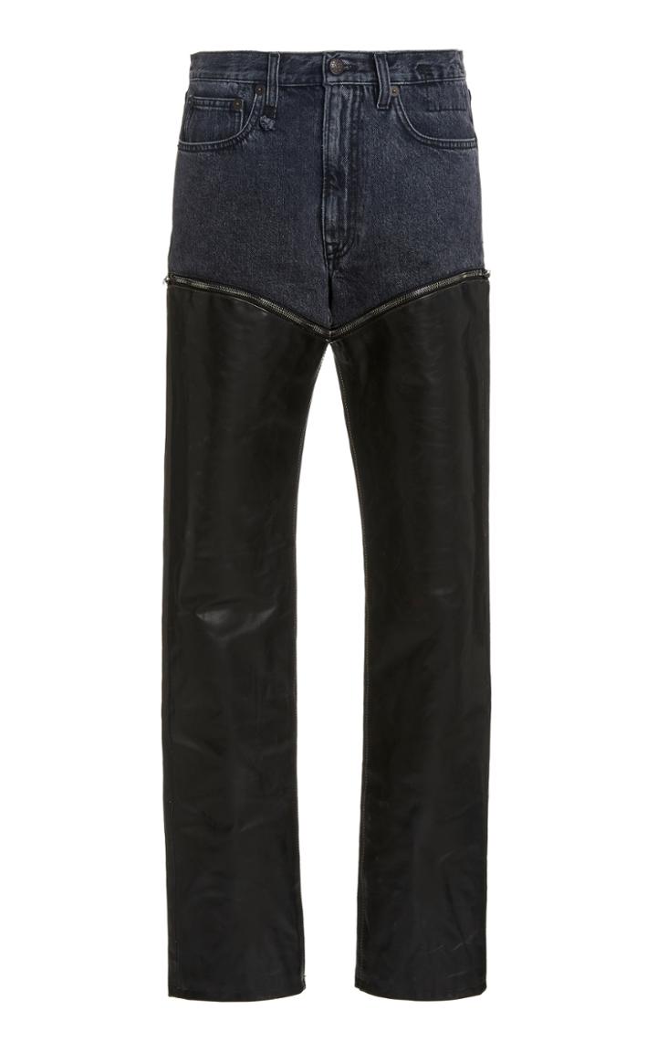 Moda Operandi R13 Axl Leather-inset Slim-leg Jeans