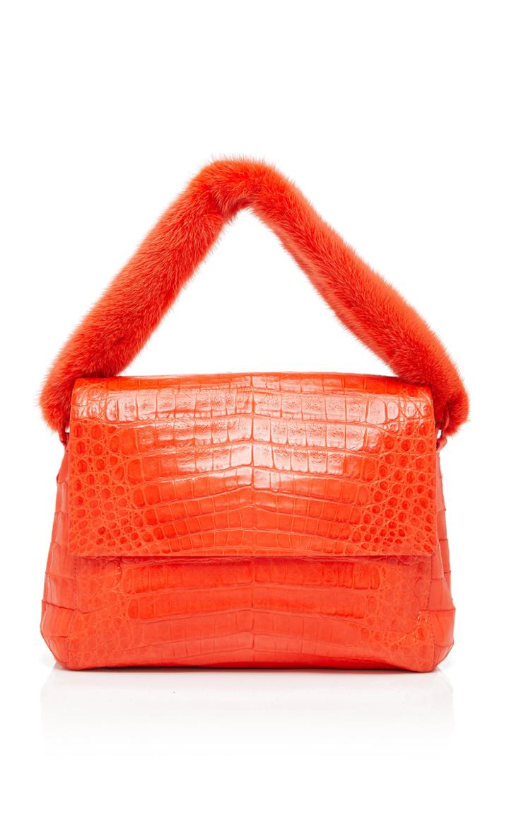 Nancy Gonzalez Crocodile And Mink Shoulder Bag