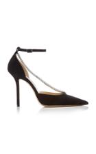 Jimmy Choo Talika Crystal-embellished Suede Pumps