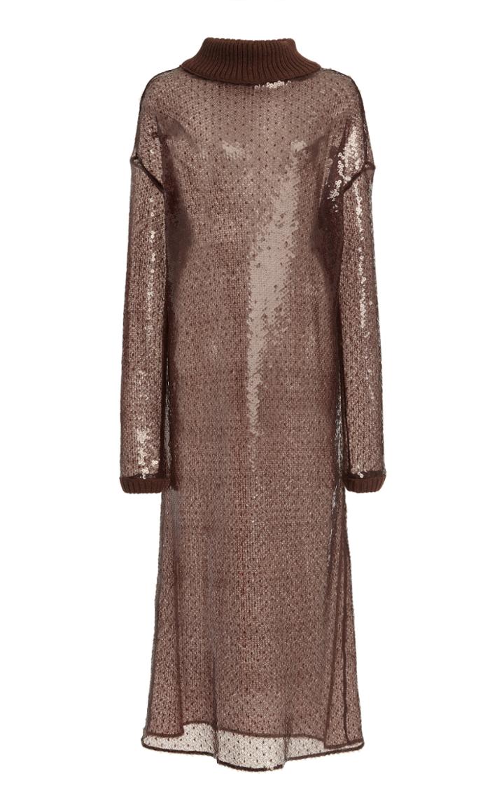 Moda Operandi Christopher Kane Sequined Knit Collar Dress