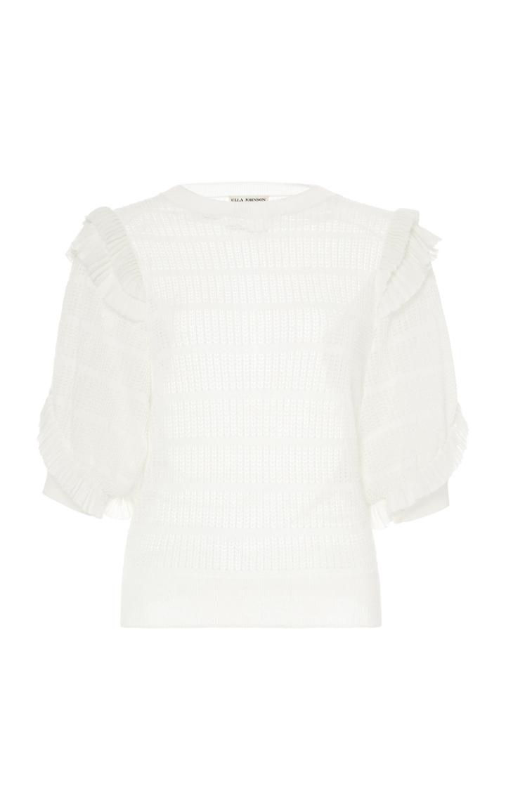 Moda Operandi Ulla Johnson Aveline Smocked Cotton Top Size: 0