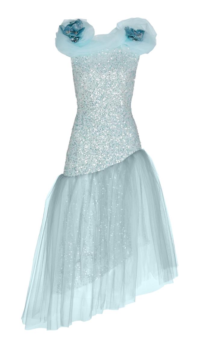 Moda Operandi Rodarte Sequined Asymmetric Tulle Dress Size: 0
