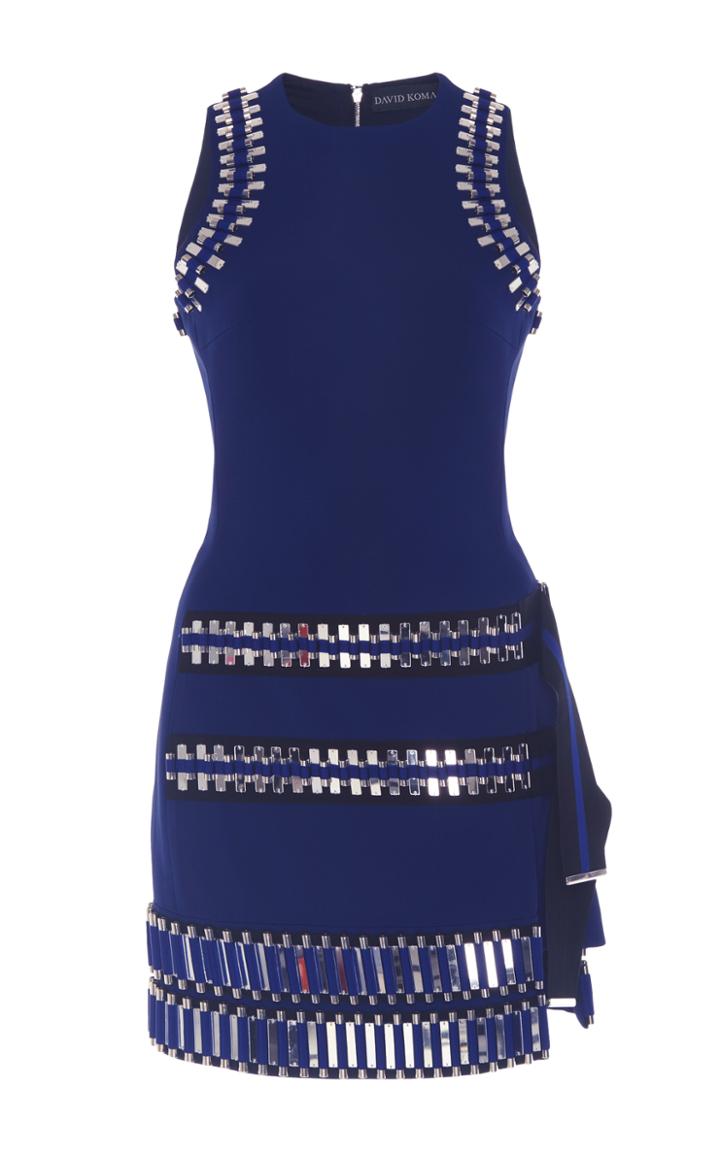 David Koma Embellished Ribbon Trim Dress