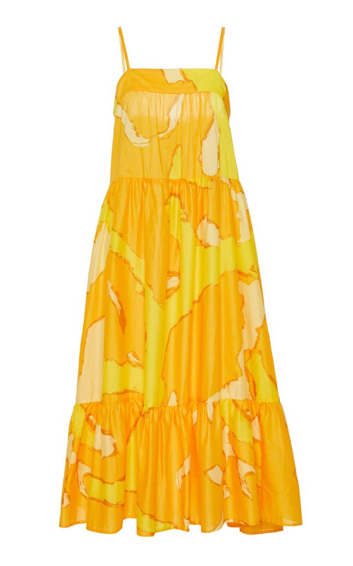 Moda Operandi Simon Miller Pumpa Abstract Printed Cotton Maxi Dress Size: Xs
