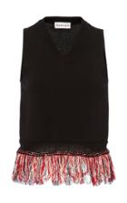 Carven Fringed Knit Tank Top