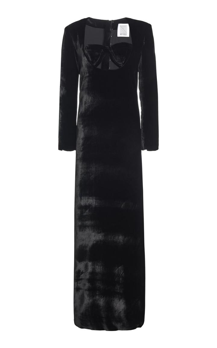 Moda Operandi Rosie Assoulin Slit Velvet Maxi Dress