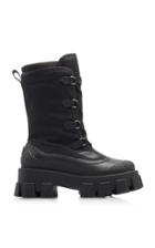 Prada Leather-trimmed Nylon Lace-up Boots