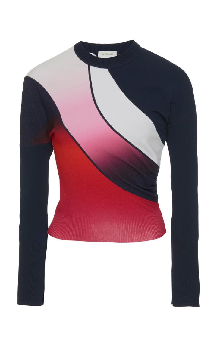 Sportmax Romagna Three-quarter Sleeve Ribbed Top