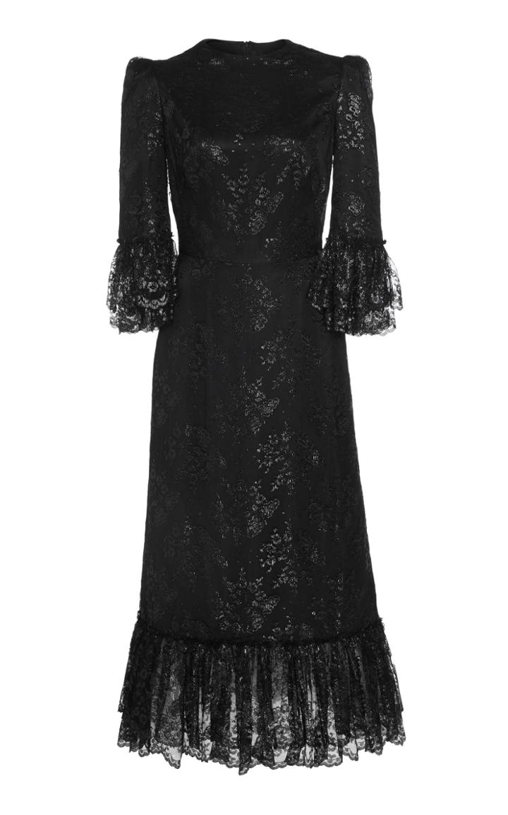 The Vampire's Wife Wild Rose Fil Coup Satin Maxi Dress