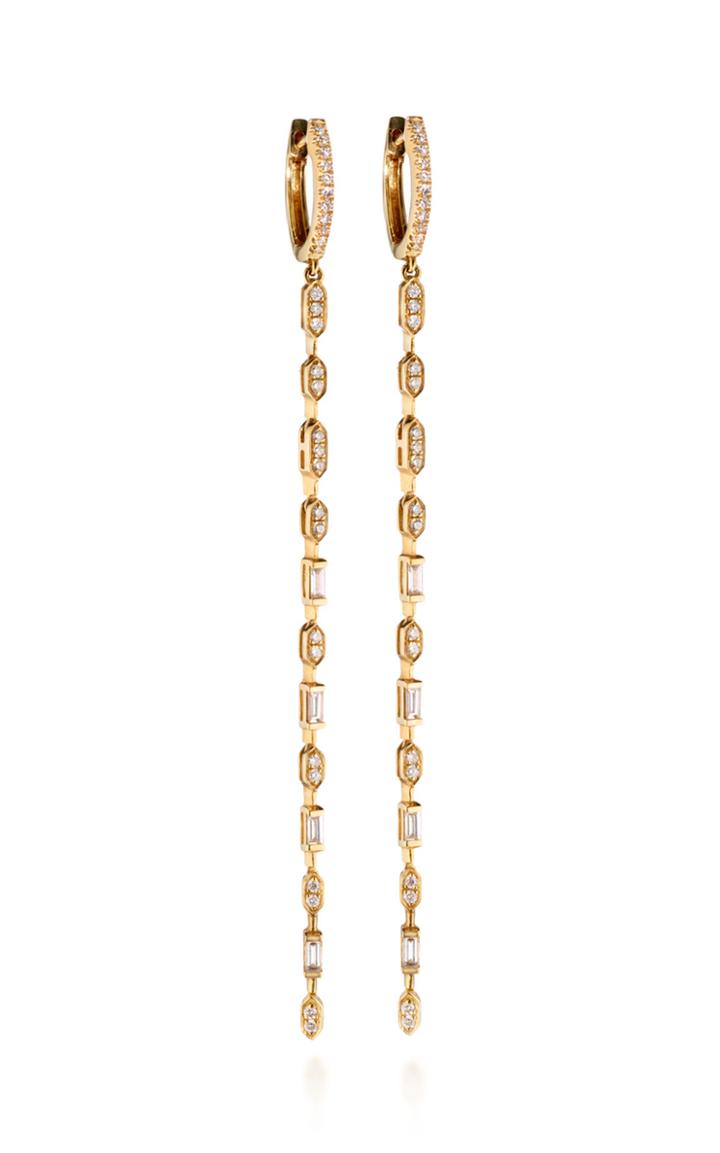 Madhuri Parson Linear 18k Yellow Gold Diamond Earrings
