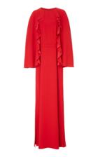 Goen.j Cape-effect Ruffle Trimmed Maxi Dress