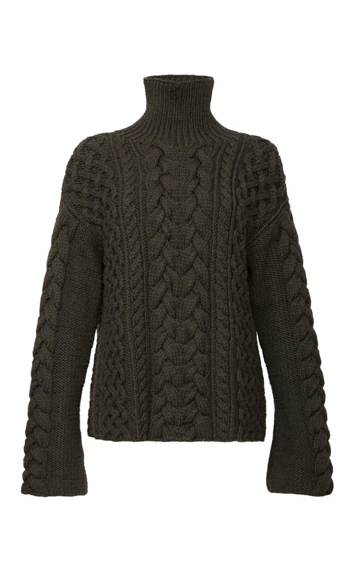 Marina Moscone Handknit Cable Sweater