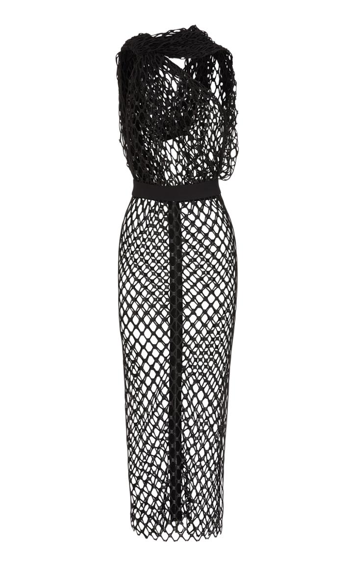 Maticevski Pixel Net Cowl Neck Midi Dress