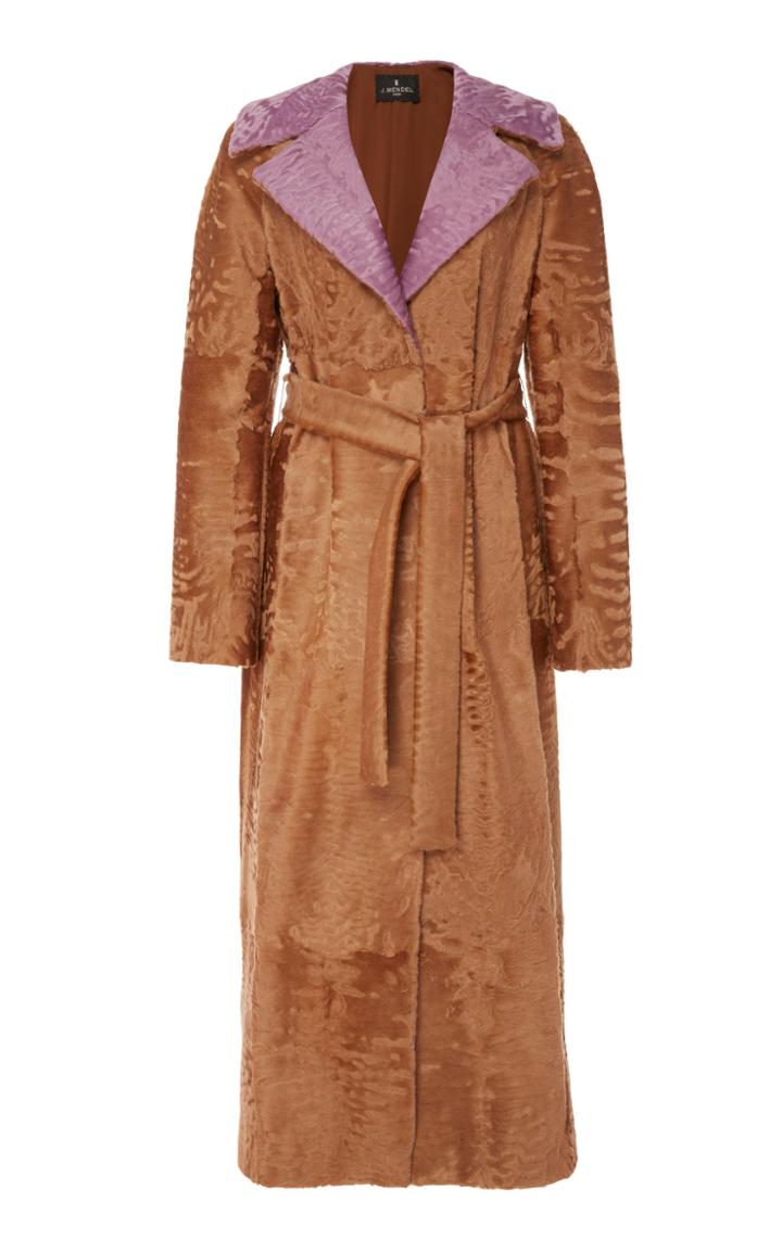 J. Mendel Dyed Bi-color Broadtail Coat