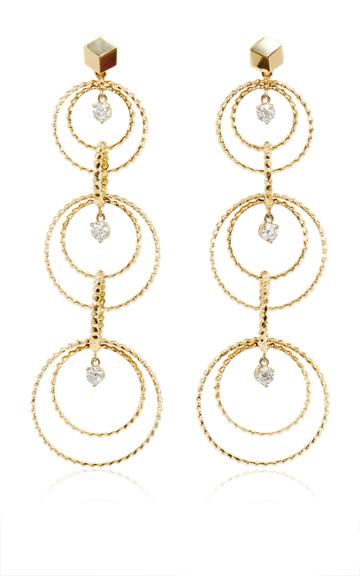 Paolo Costagli 18k Yellow Gold Brillante Circoli Earrings With Diamonds