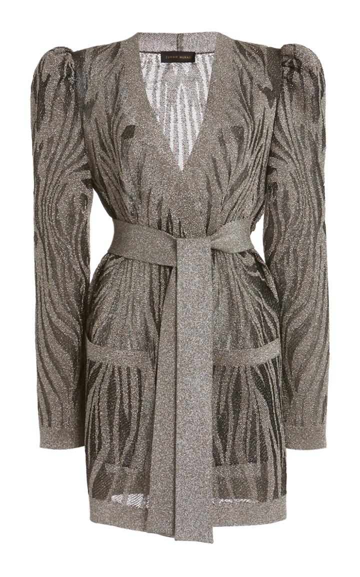 Moda Operandi Zuhair Murad Zebra-print Lurex Cardigan