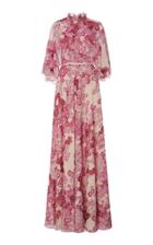 Giambattista Valli Cape-overlay Floral Silk Gown