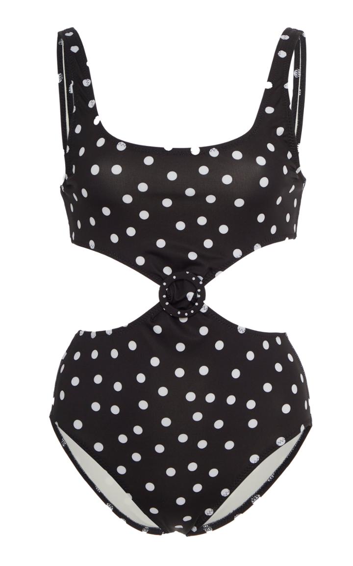 Solid & Striped Bailey Buckle Polka-dot Cutout Swimsuit