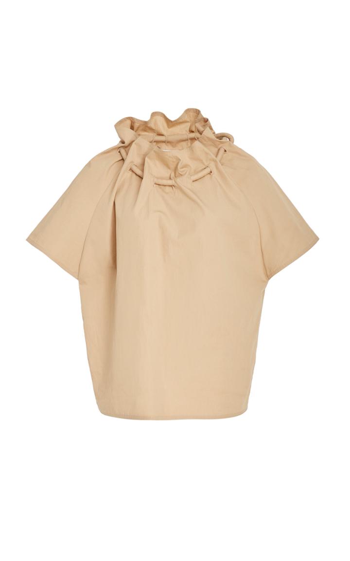 Rosetta Getty Cotton Poplin Corded Drawstring Top