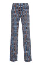 Prada Belted Printed Straight-leg Pants