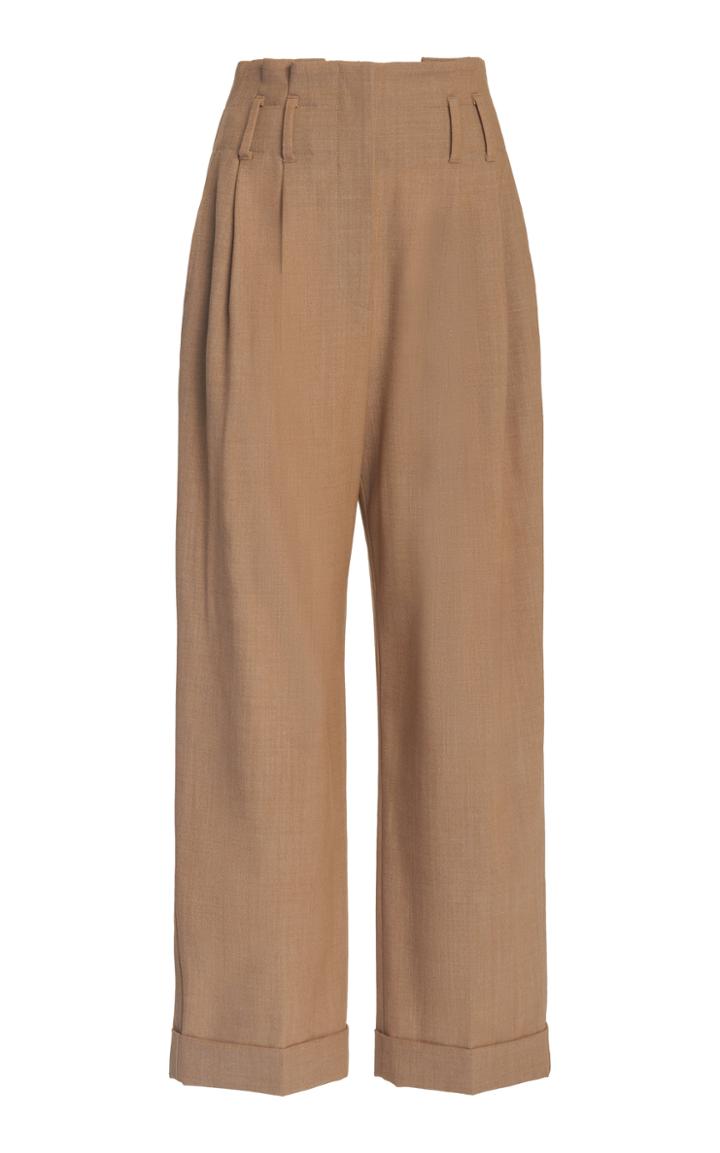 Brunello Cucinelli Pleated Stretch-wool Straight-leg Pants