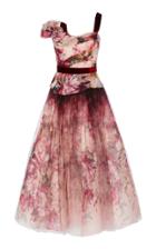 Marchesa Floral Printed Silk-blend Dress