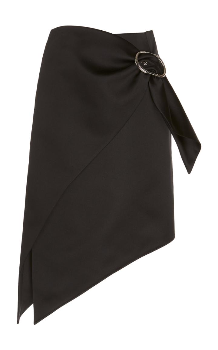 Paco Rabanne Asymmetric Satin Wrap Skirt