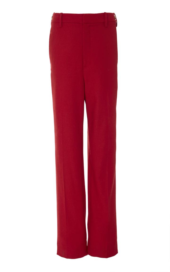 Vince High-waisted Flannel Flared-leg Pants