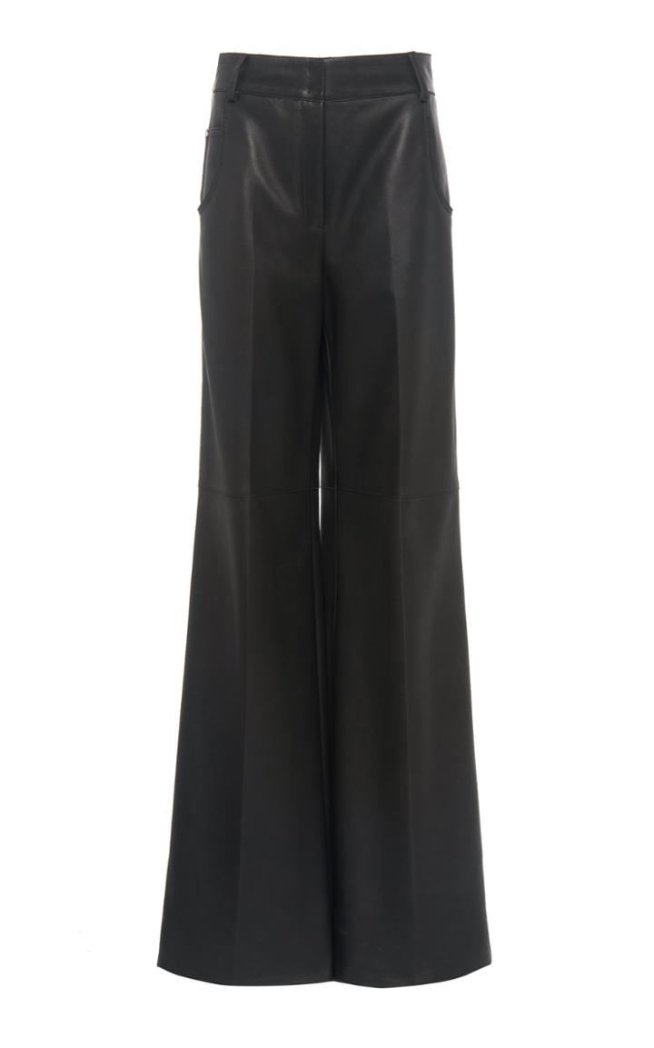 Akris Leather Wide-leg Pants