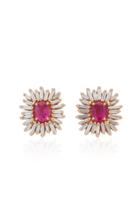 Suzanne Kalan One Of A Kind 18k Rose Gold Ruby And Diamond Earrings